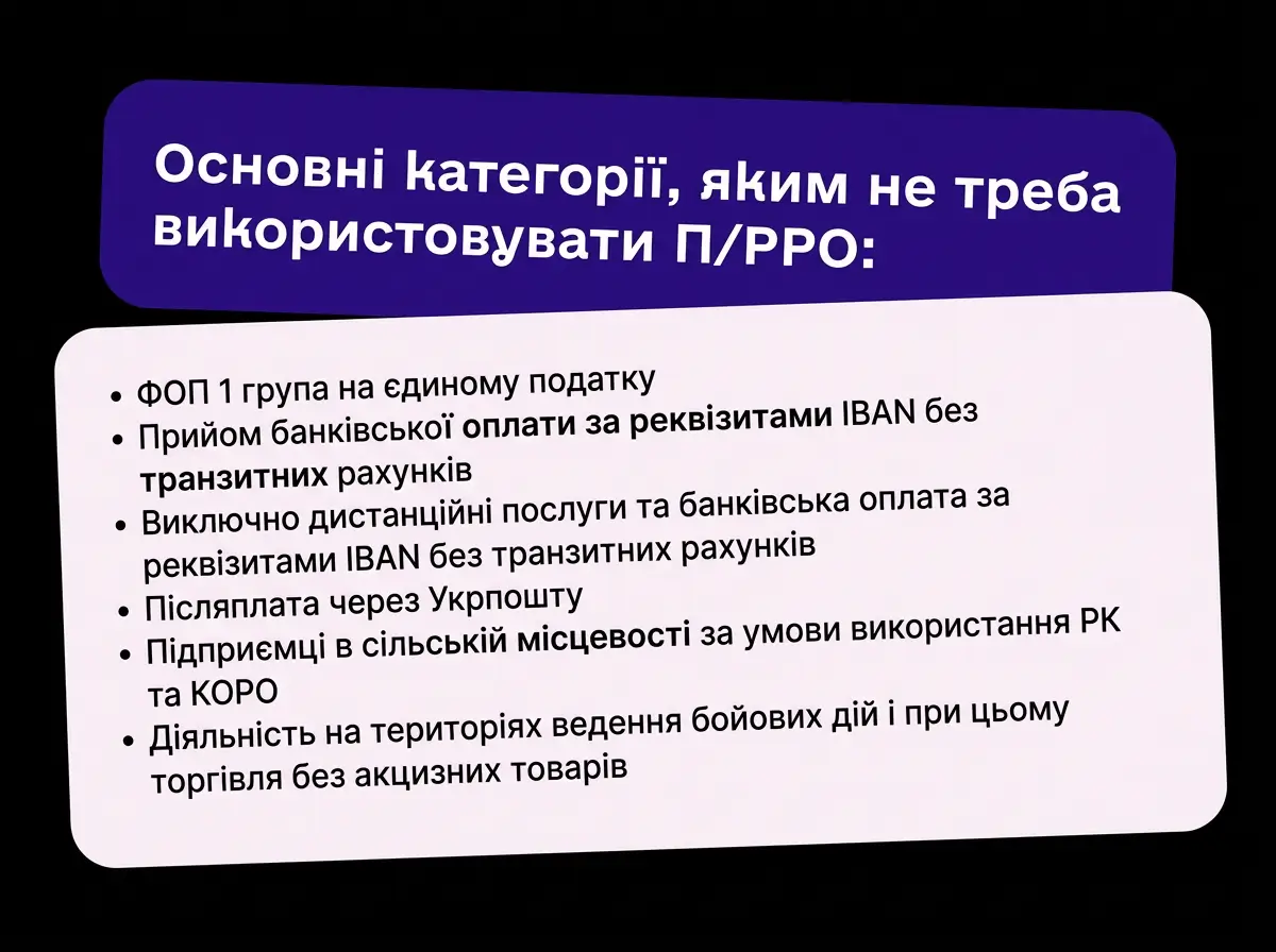 Кому не треба використовувати РРО